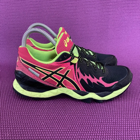 Asics Shoes - Asics Gel Fuji Endurance Athletic Running Shoes Womens 6.5 Black Magenta Volt